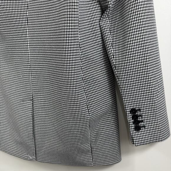 Express New Black White Houndstooth Blazer Small Double Breasted Academia Office - Picture 9 of 13